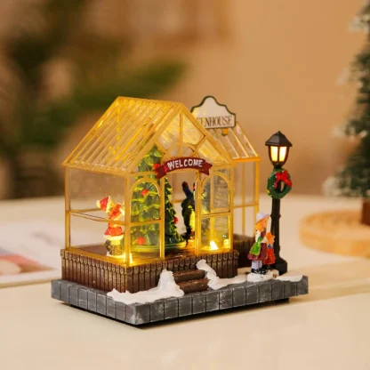 Christmas Scene Village Houses Collectible Buildings LED Tabletop Xmas House for Bedroom Indoor Living Room Desk Xmas Party - Image 3