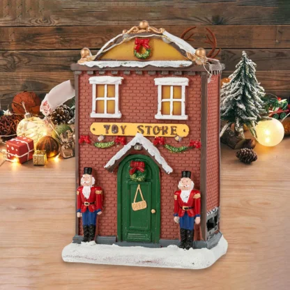 LED Lighted Christmas Village House Figurine Collectible Decorative Statue Xmas Decor for Holiday Shelf Party Office Indoor - Image 5