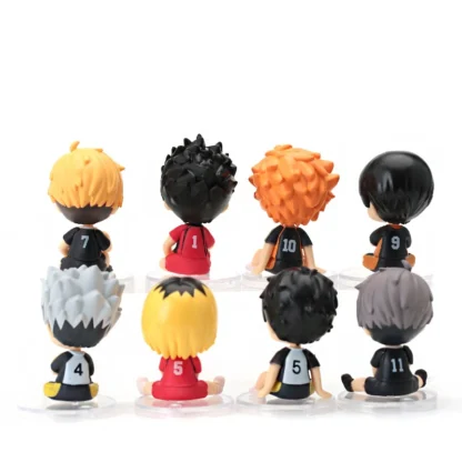 8 Pcs/Lot Haikyuu Q Ver. Volleyball Hinata Shoyo Sugawara Koushi Oikawa Tooru Model Figures Sitting Stands Ornaments Gifts - Image 5