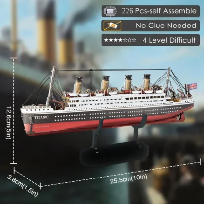 Piececool 3d Metal Puzzles Gifts for Adults Titanic Ship Model 226pcs Cruise Jigsaw Toys Building Kits Home Decoration - Image 3