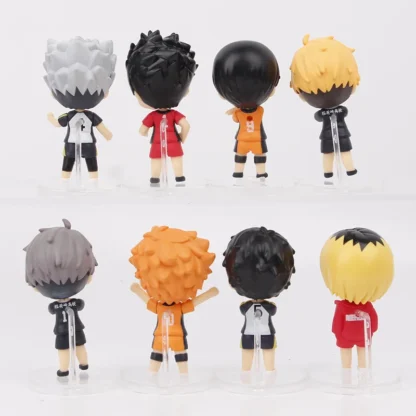 8 Pcs/Lot Haikyuu Q Ver. Volleyball Hinata Shoyo Sugawara Koushi Oikawa Tooru Model Figures Sitting Stands Ornaments Gifts - Image 3