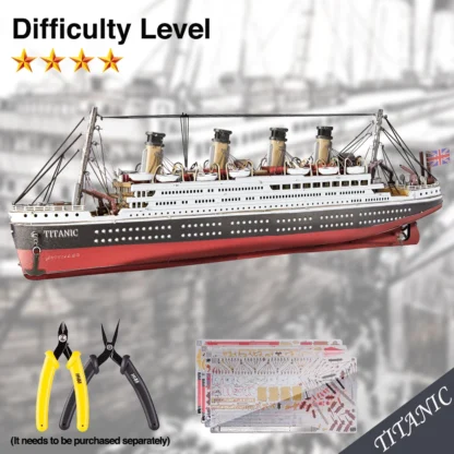 Piececool 3d Metal Puzzles Gifts for Adults Titanic Ship Model 226pcs Cruise Jigsaw Toys Building Kits Home Decoration - Image 4