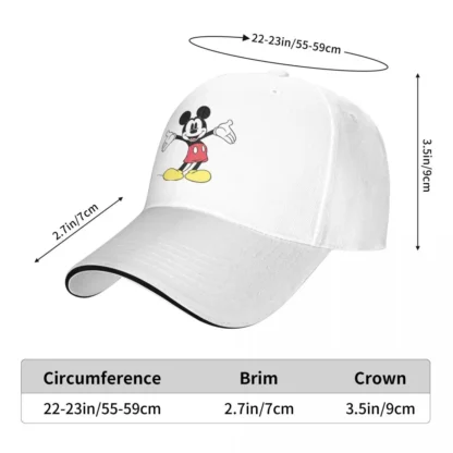 Mickey Mouse Baseball Caps For Men Women Casquette Headwear For Daily Activities Adjustable - Image 2