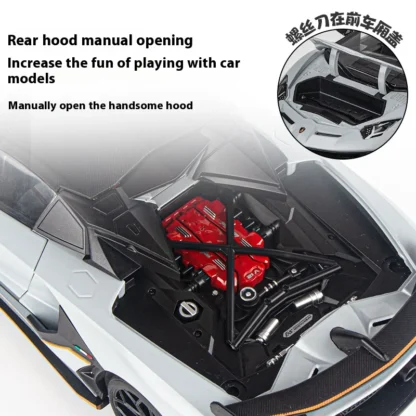 1:18 Scale SVJ63 Alloy Car Toy Model with Sound & Light Effects - Realistic Detail for Kids' Playtime & Collectors' Delight 5