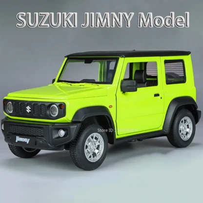 1:24 Suzuki Jimny Car Model Toys Alloy Diecast SUV 4 Doors Opened Pull Back Sound Light Shock Absorption Ornament Vehicles Gifts 1