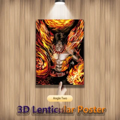 Anime One Piece 3D Lenticular Poster ACE Marco Jozu Flip Gradient Print Gifts Room Decor Wall Art(Without Frame) 4