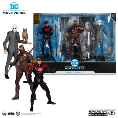 2024 Dc Mcfarlane 7in 3pk - Talon & Nightwing & Owl (Batman: Court Of Owls) Multiverse (Gold Label) Figurine Decor Doll Toy Gift 3