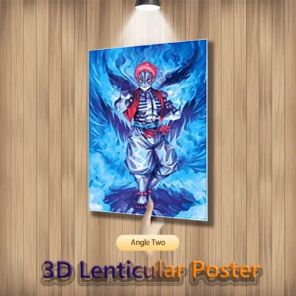 Rengoku Kyoujurou Demon Slayer Anime 3D Motion Lenticular Poster For Room Decor Wallpaper Flip Picture(Without Frame) 3