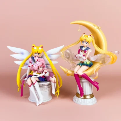 Kawaii Sailor Moon Figures Anime Cute Tsukino Usagi Model Moon Cartoon Statue Hobby Toy Dolls Collection Boys Girls Xmas Gift 1