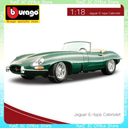 Bruago 1:18 Sports Car Vintage Car Model Die Cast Alloy Simulation Static Car Model Decoration Desktop Toy Accessories 1