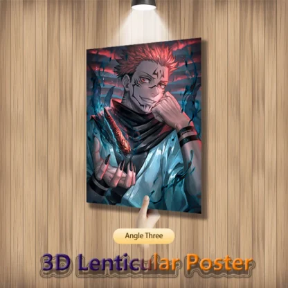 Gojo Itadori Yuji/Ryomen Sukuna 3D Motion Print Posters Lenticular Flip Pictures for Room Decor Home Decoration(Without Frame) 4