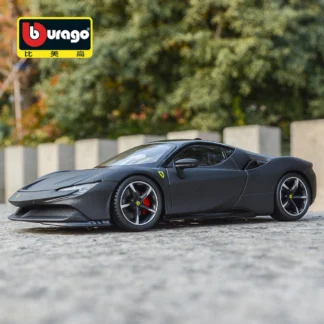 Bburago 1:24 Ferrari SF90 Stradale Black Sports Car Static Die Cast Vehicles Collectible Model Car Toys 1