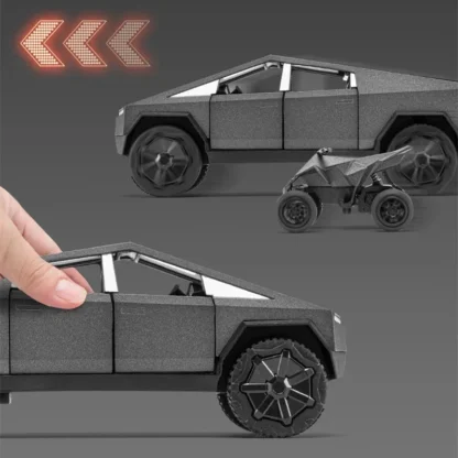 1/32 Teslas Cybertruck Pickup Alloy Car Model Diecast Metal Off-road Vehicles Truck Car Model Sound and Light Childrens Toy Gift 6