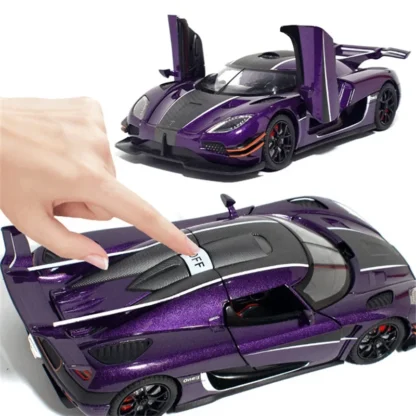 1:24 ONE 1 Alloy Sports Car Model Diecasts Metal Racing Car Model High Simulation Sound and Light Childrens Toys Gift 4