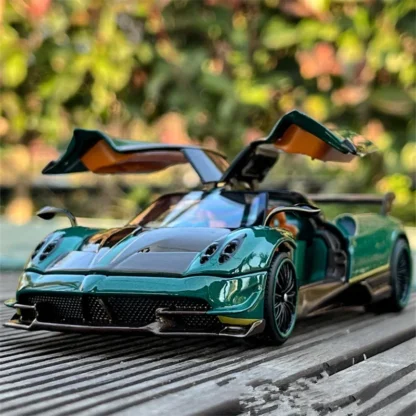 1:24 Pagani Huayra BC Alloy Sports Model Diecast Metal Racing Car Vehicles Model Simulation Sound Light Collection Kids Toy Gift 1