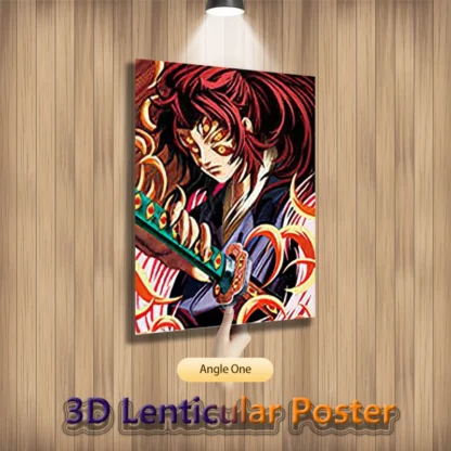 Kokushibo Kibutsuji Muzan Tsugikuni yoriachi  Demon Slayer Anime 3D Motion Lenticular Poster For Room Decor (Without Frame) 2