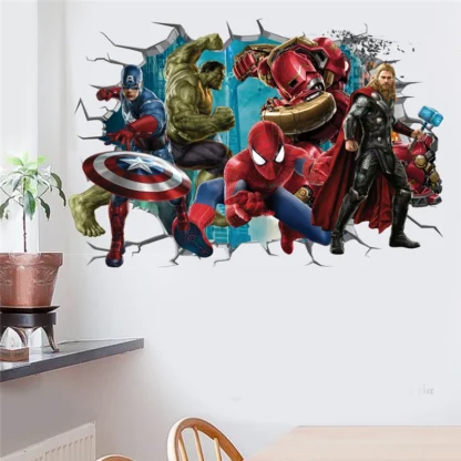 MINISO 3D Marvel Avengers Wall Stickers For Kids Rooms Living Room Bedroom Wall Decoration Boys Gifts uperheroes Movie Poster 5