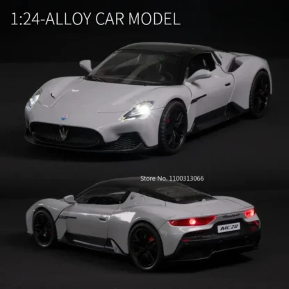 1/24 Maserati MC20 Alloy Sport Car Model Car Diecast Metal High Simulation Collection Vehicle Light Sound Toy Car Children Gifts 3