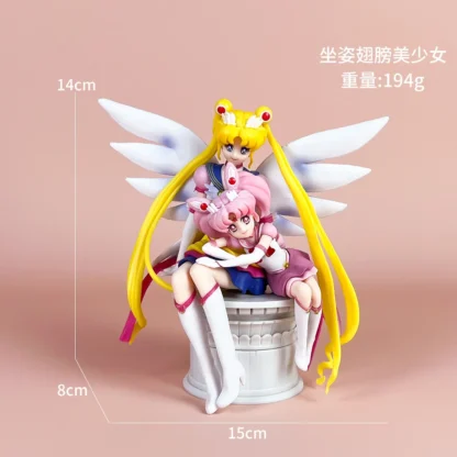 Kawaii Sailor Moon Figures Anime Cute Tsukino Usagi Model Moon Cartoon Statue Hobby Toy Dolls Collection Boys Girls Xmas Gift 5