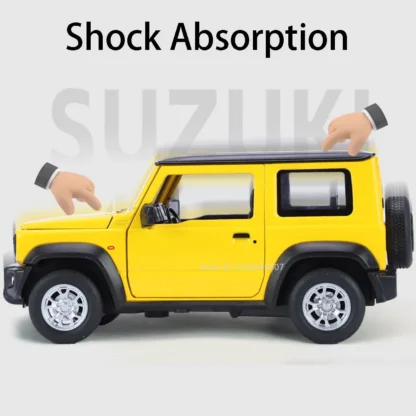 1:24 Suzuki Jimny Car Model Toys Alloy Diecast SUV 4 Doors Opened Pull Back Sound Light Shock Absorption Ornament Vehicles Gifts 4