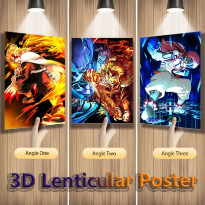 Rengoku Akaza Demon Slayer Anime 3D Motion Lenticular Poster For Room Decor Art Print(Without Frame) 1