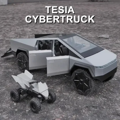 1/32 Teslas Cybertruck Pickup Alloy Car Model Diecast Metal Off-road Vehicles Truck Car Model Sound and Light Childrens Toy Gift 1