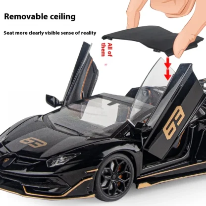 1:18 Scale SVJ63 Alloy Car Toy Model with Sound & Light Effects - Realistic Detail for Kids' Playtime & Collectors' Delight 4