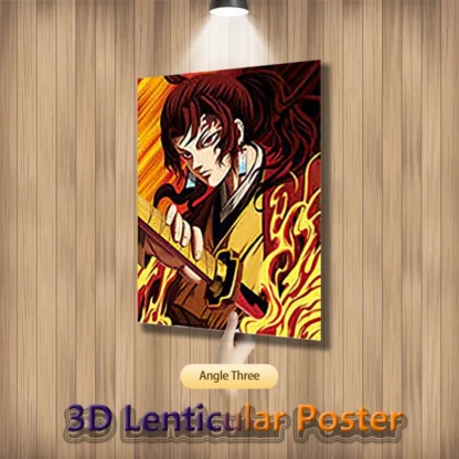 Kokushibo Kibutsuji Muzan Tsugikuni yoriachi  Demon Slayer Anime 3D Motion Lenticular Poster For Room Decor (Without Frame) 3