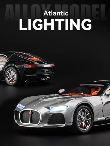 New 1:24 Atlantic Alloy Car Model Simulation Sound And Light Pull Back Toy Car Metal Sports Car Boys Collection Ornaments Gift 3