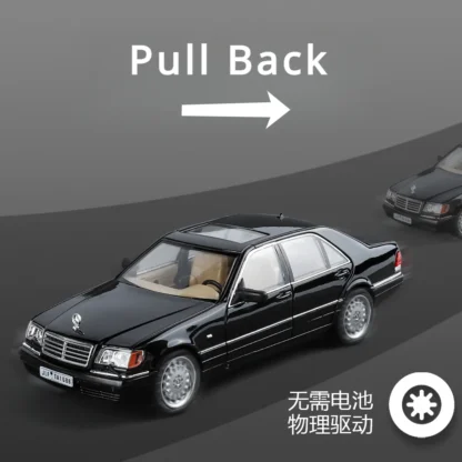 1:24 Mercedes-Benz W140 320SEL High Simulation Diecast Car Metal Sound Light Alloy Model Car Children's Toys Collection Gifts 5