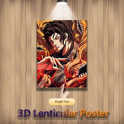 Kokushibo Kibutsuji Muzan Tsugikuni yoriachi  Demon Slayer Anime 3D Motion Lenticular Poster For Room Decor (Without Frame) 4