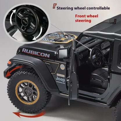 1:18 Scale Jeep Wrangler Alloy Model Car Toy with Sound & Light Effects - Perfect Gift for Kids & Collectors! 5