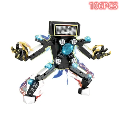 Skibidi Toilet Surveillance Man TV Compatible Building Blocks Mini Model Action Figures Toys Christmas Halloween Birthday Gift 3