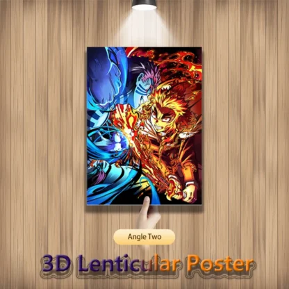 Rengoku Akaza Demon Slayer Anime 3D Motion Lenticular Poster For Room Decor Art Print(Without Frame) 3