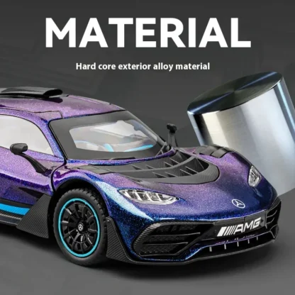 1:24 Mercedes Benz AMG ONE Racing Alloy Metal Diecast Car Model Sound & Light Collecting Hobbies Decorative Gifts For Boyfriend 3