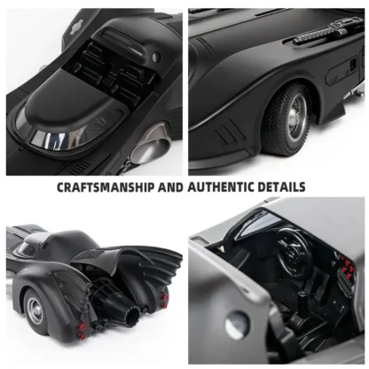 1:18 1989 Batmobile Die-cast Car with Batman Figure, Toys for Kids and Adults , Black 6