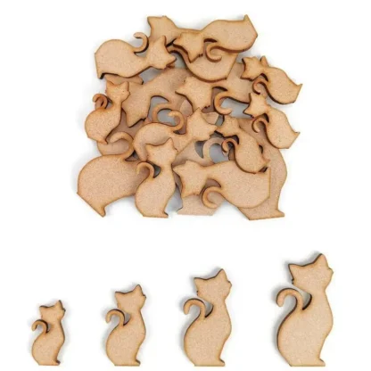 Cat Pet Animal MDF Craft Shapes Wooden Blank Gift Home Decoration Embellishments