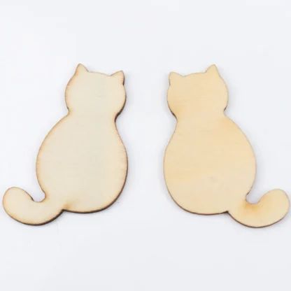 33x50mm 10pcs Natural Cat Pattern Wooden Scrapbooking Art Collection Craft For Handmade Accessory Sewing Decoration - Image 5