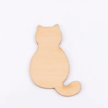 33x50mm 10pcs Natural Cat Pattern Wooden Scrapbooking Art Collection Craft For Handmade Accessory Sewing Decoration - Image 6