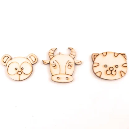 Handmade Wooden Crafts Accessory Home Decoration Scrapbookings DIY Mix Animal cat cow monkey mouse Wood Ornaments 25-35mm 20pcs - Image 6