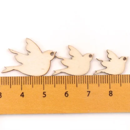 Handmade Crafts Wooden Slices Home Decoration Accessories Scrapbooks Painting DIY Mixed Bird Shape Garniture 10-20mm 50pcs - Image 6