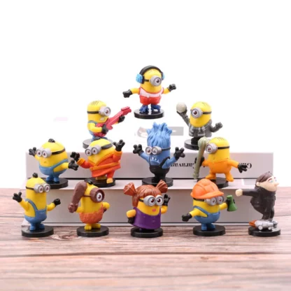 Kawaii Capsule toys 12Pcs/Set Gru Miniones Kevin Bob 3D Eye Despicable Miniones Action Figures Classic Toys for kids Xmas Gifts - Image 2