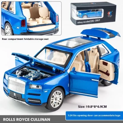 1:24 Rolls Royce Cullinan Alloy Car Model Large Size Simulation SUV Metal Car Model Pull Back Scale Miniatur - Image 3