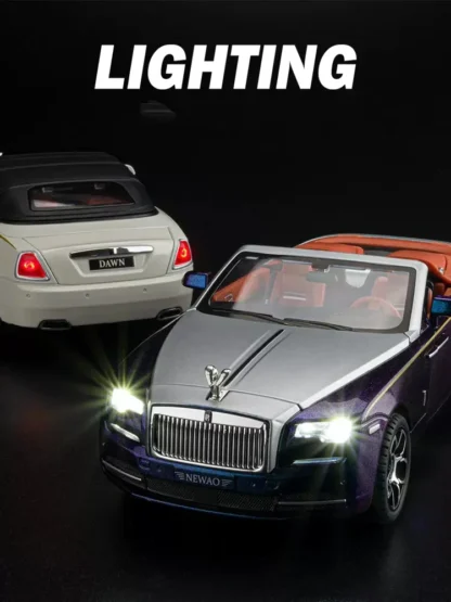 1:24 Rolls Royce Dawn Car Model Simulation Alloy Convertible Sports Car Sound And Light Pull Back Toy Car Boy Collection Gift - Image 3