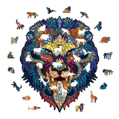 High Quality Wood Jigsaw Puzzle Rainbow Lion King Wooden Puzzles Adults Montessori Educational Toys Children Board Game Gift - Image 2