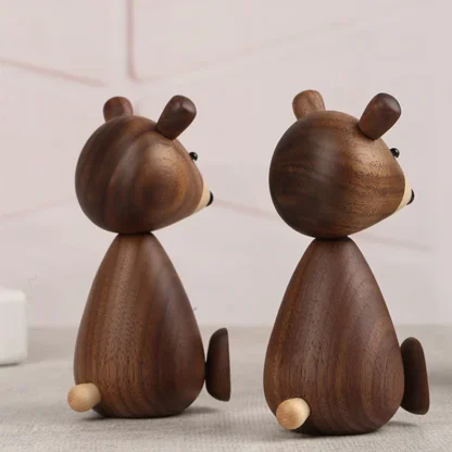 Denmark Wooden Brown Bear Home Decor Figurines High Quality Nordic Design Room Decor Gifts/Crafts/Family Toys home decor - Image 3