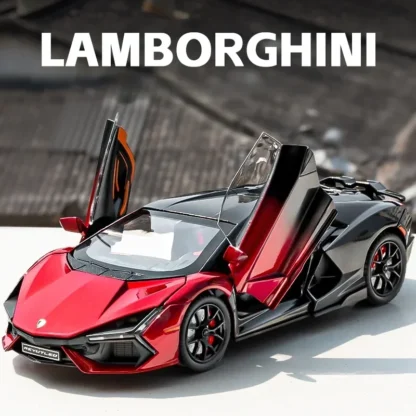 Simualtion 1:24 Lamborghini Revuelto Super Car Model with Sound Light Children Boy Diecast Toy Vehicle Collection Miniature - Image 2