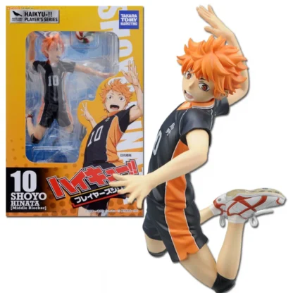 Anime Haikyuu Tobio Kageyama Shoyo Hinata Figure National Competition Net Jumping Pose 1/8 Model Toy Gift Aciton Figure 26cm