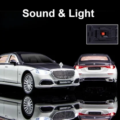 1:24 Maybach S680 Car Model Toy Doors Opened Sound Light Pull Back Diecast Metal Shock Absorption Models Boys Collection Gifts - Image 5