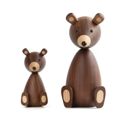 Denmark Wooden Brown Bear Home Decor Figurines High Quality Nordic Design Room Decor Gifts/Crafts/Family Toys home decor - Image 6